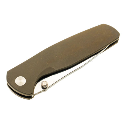 Esox, M390, bronze, bouton-poussoir en titane, poli