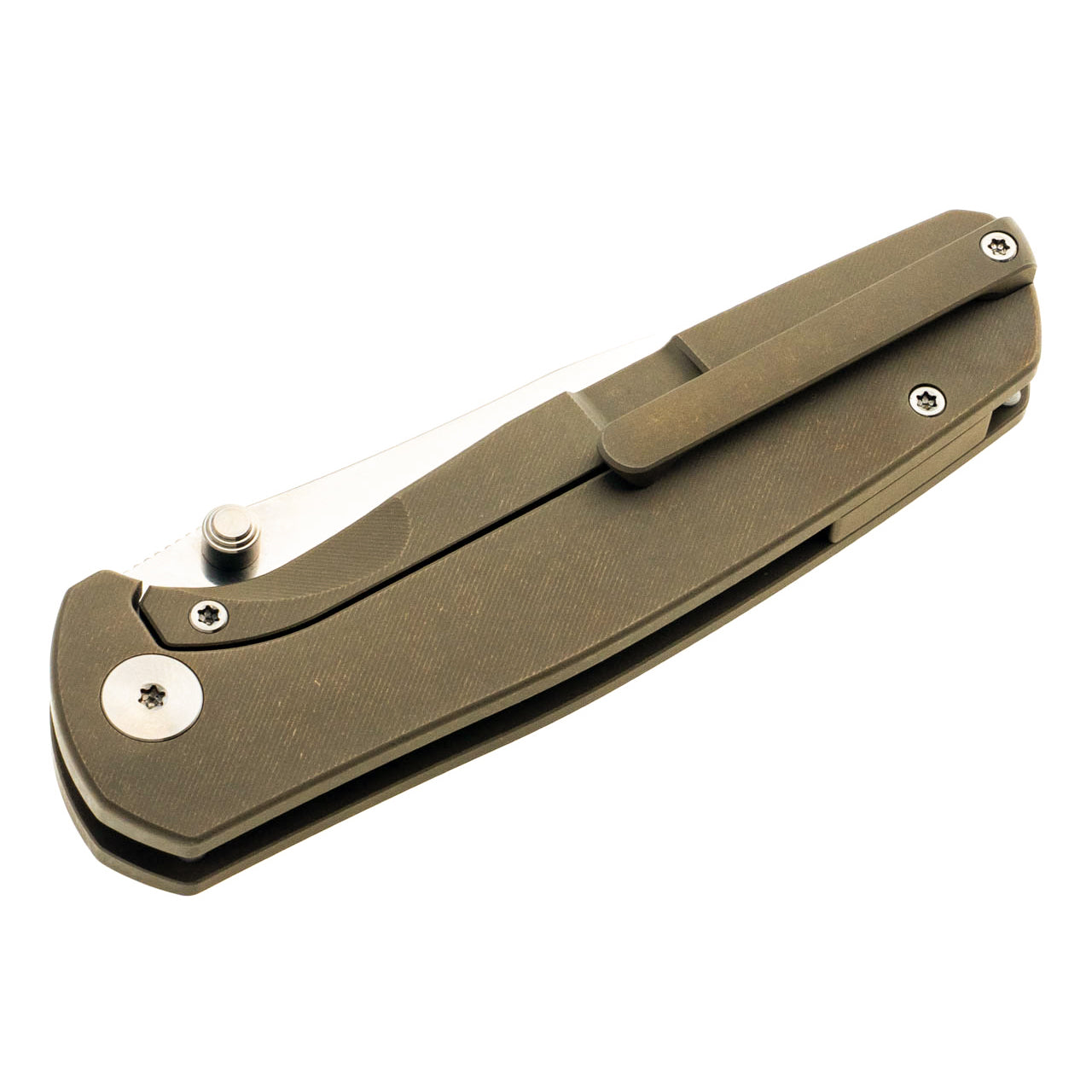 Esox, M390, bronze, bouton-poussoir en titane, poli