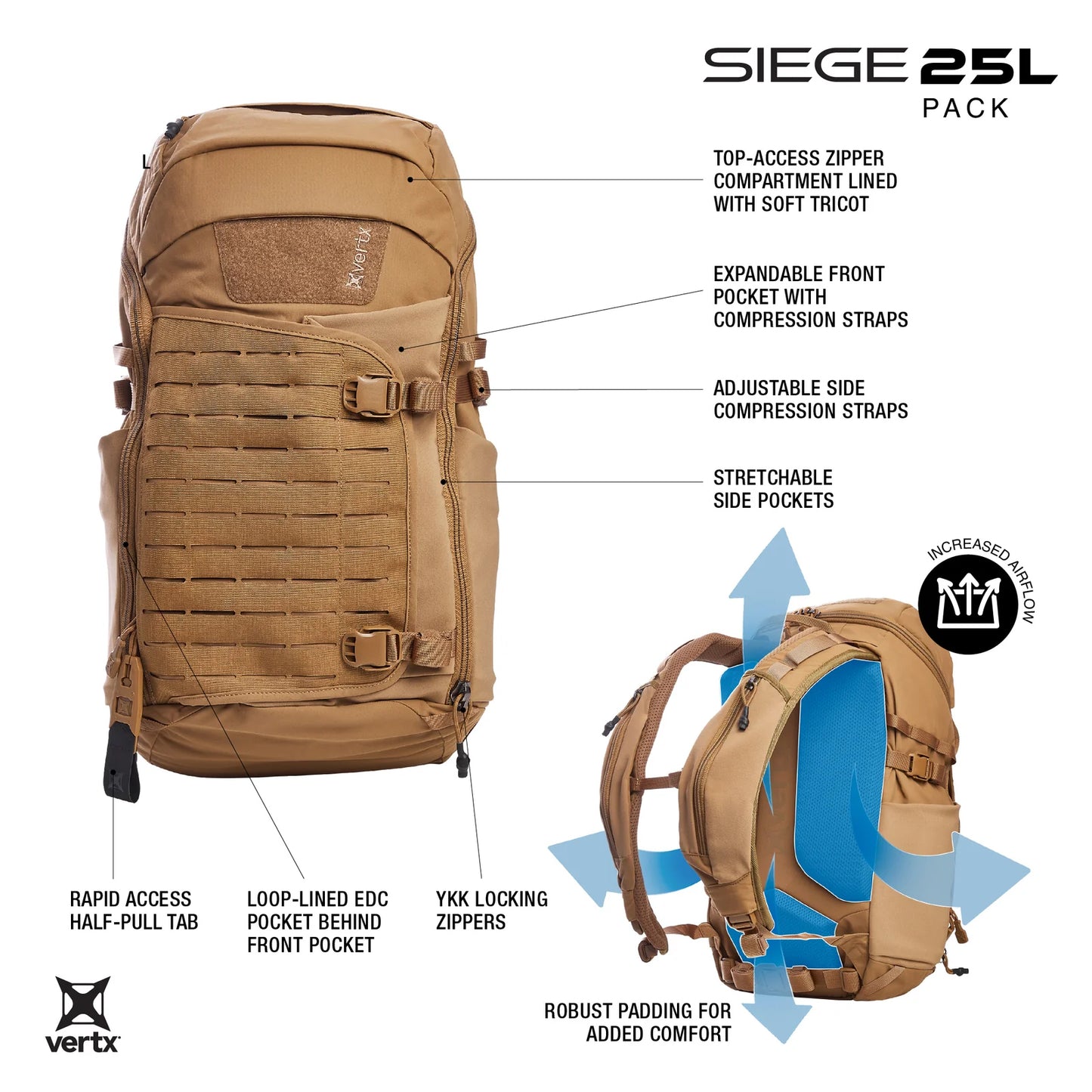 Siege Tactical Backpack, 25 Liter
