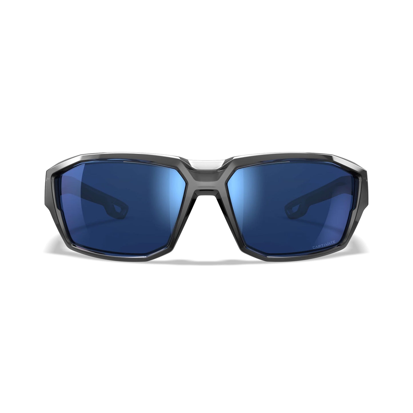 Lunettes de soleil WX Alpine, monture gris cristal brillant avec verres miroirs bleus polarisés CAPTIVATE™