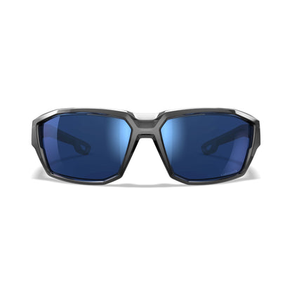 Lunettes de soleil WX Alpine, monture gris cristal brillant avec verres miroirs bleus polarisés CAPTIVATE™