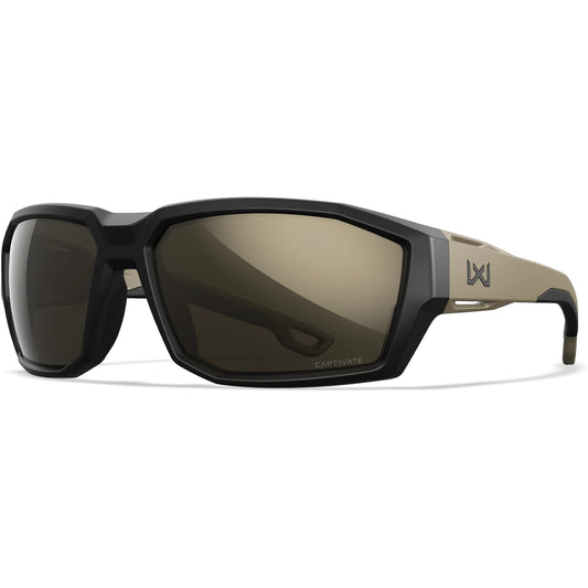 Lunettes de soleil WX Alpine, monture noir mat et havane avec verres CAPTIVATE™ polarisés Tungsten Mirror