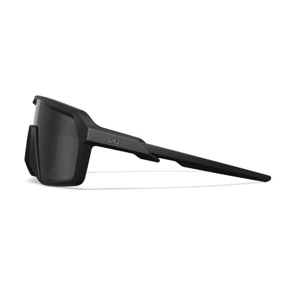 Lunettes de soleil WX Citadel, monture noire mate avec verres gris clair et rouille clair