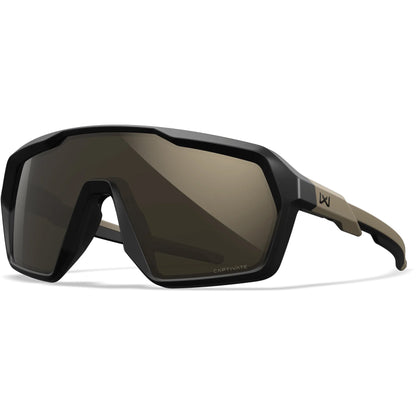 Lunettes de soleil WX Citadel, monture noire mate et sable avec verres CAPTIVATE™ Tungsten Mirror