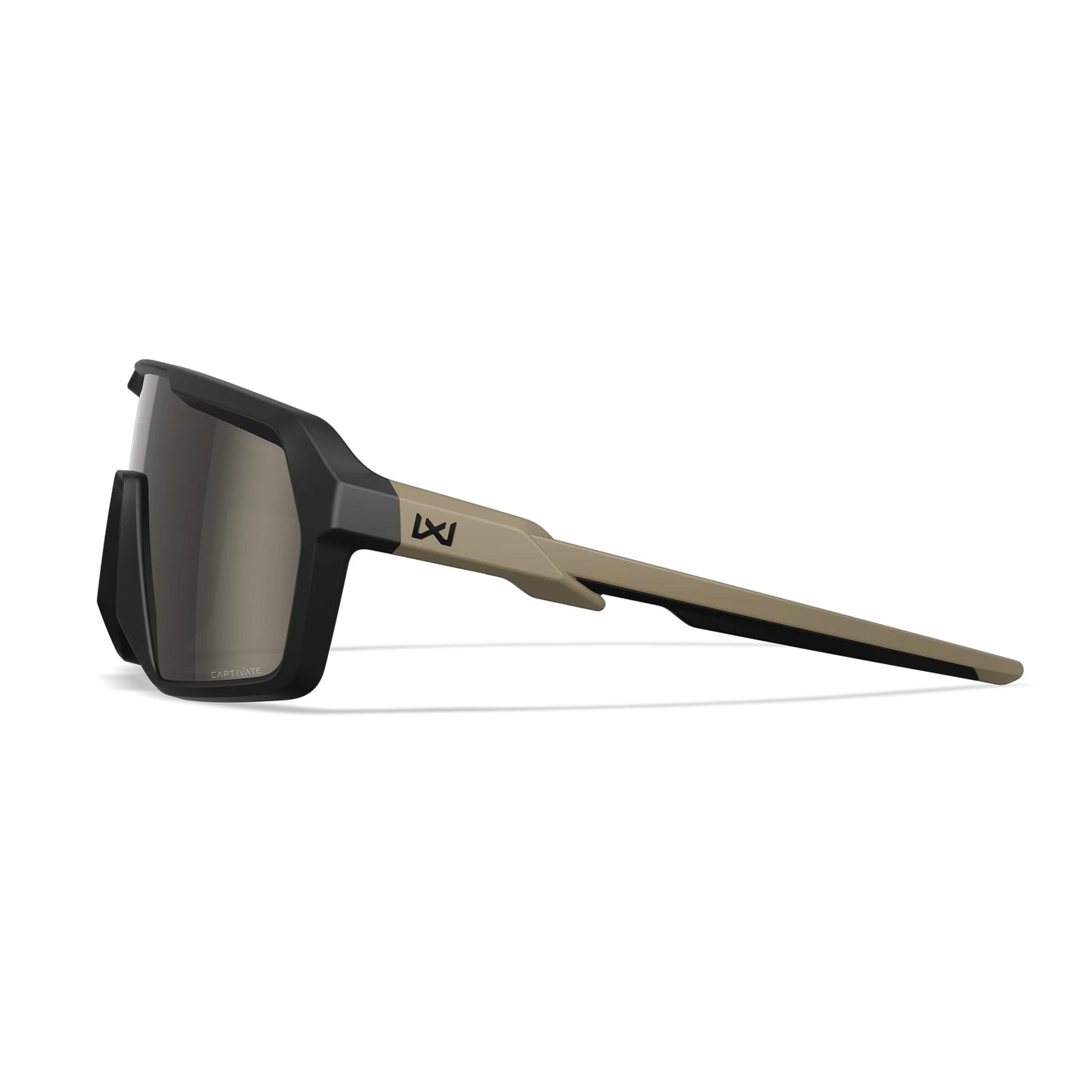 Lunettes de soleil WX Citadel, monture noire mate et sable avec verres CAPTIVATE™ Tungsten Mirror