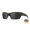 Occhiali da sole WX VALOR 2.5, kit di tre lenti, grigio/trasparente/arancione brillante, verde opaco