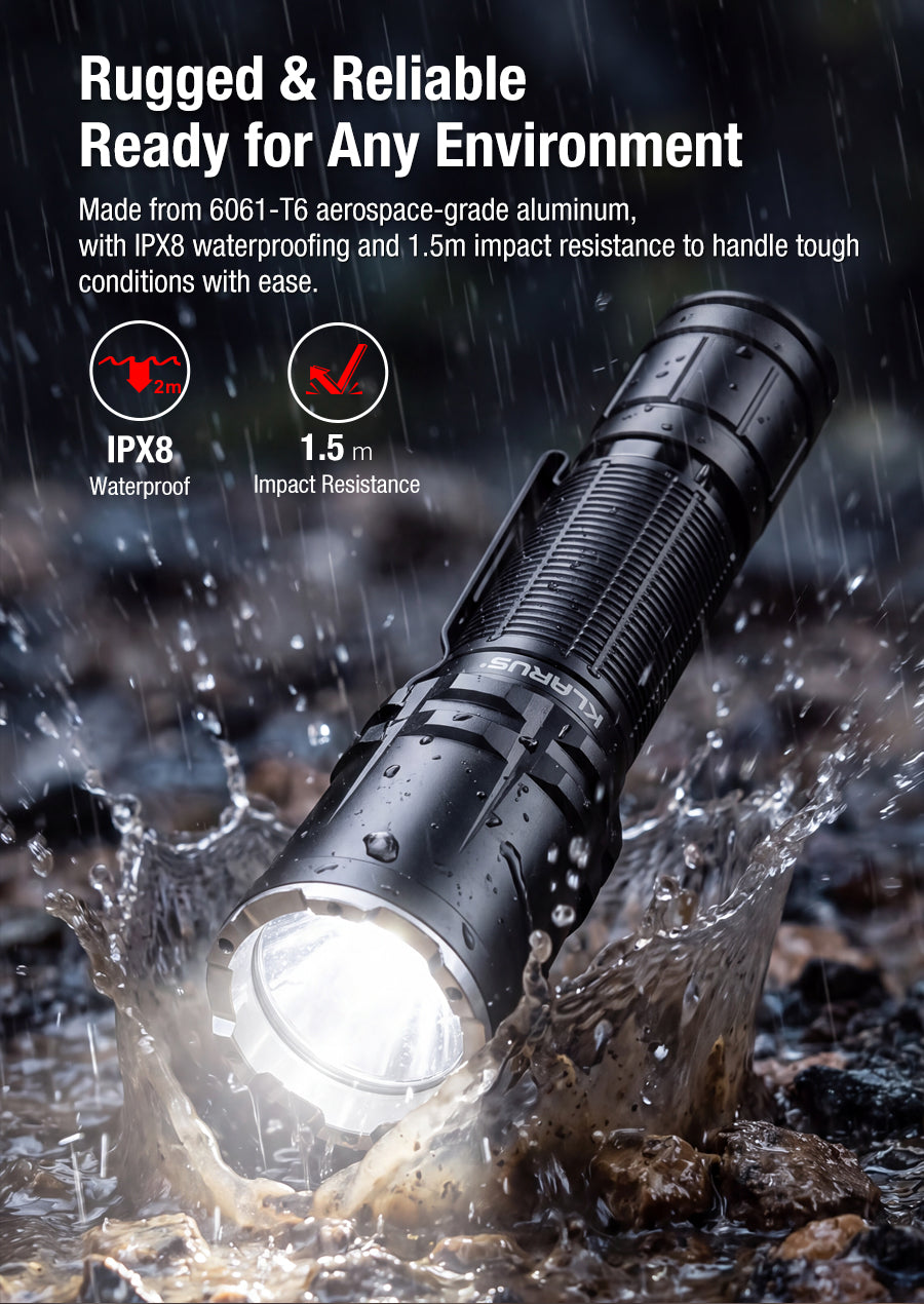 LED Taschenlampe XT12R, 2'000 Lumen (inkl. Akku)