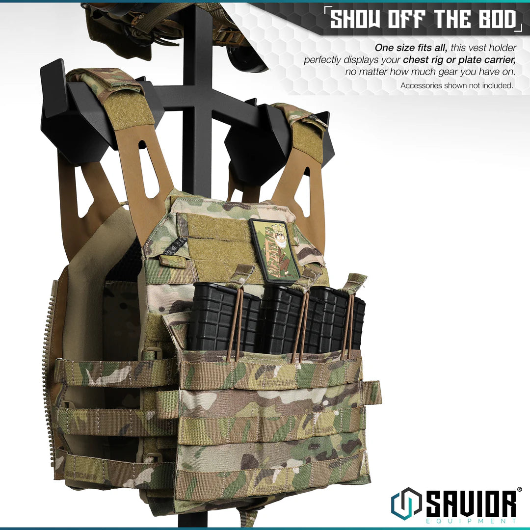 Isometric Armor Rack H.A.B. Helmet Armor Belt Rack, Black