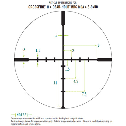 Vortex Crossfire II 3-9x50, cannocchiale con reticolo Dead-Hold BDC (MOA)