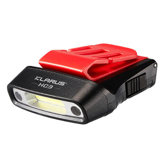 KLARUS, LED Stirnlampe HC3, 100 Lumen (inkl. Lithium-Batterie), black-red