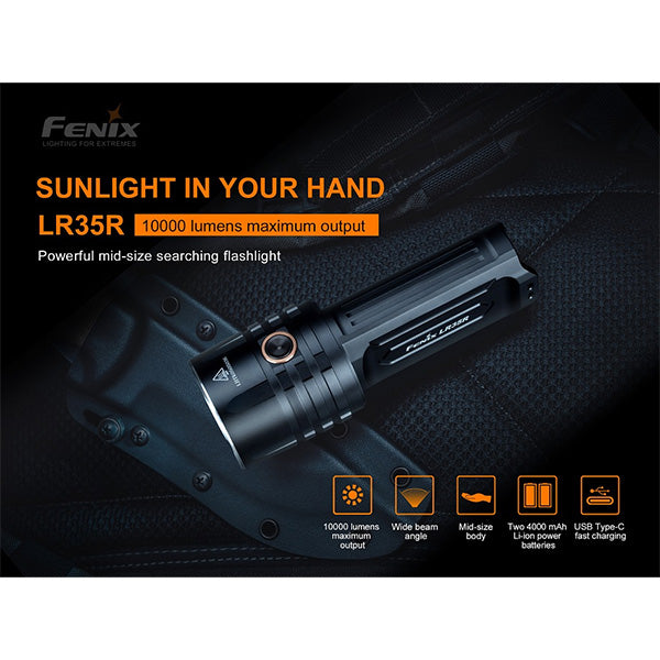 FENIX LED Taschenlampe, LR35R, 10'000 Lumen (inkl. Akkus)