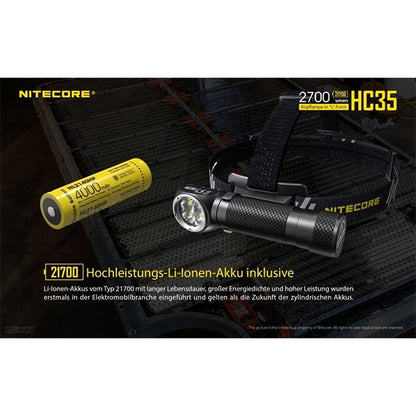 NITECORE LED-STIRNLAMPE HC35 - 2'700 Lumen, inkl. Akku