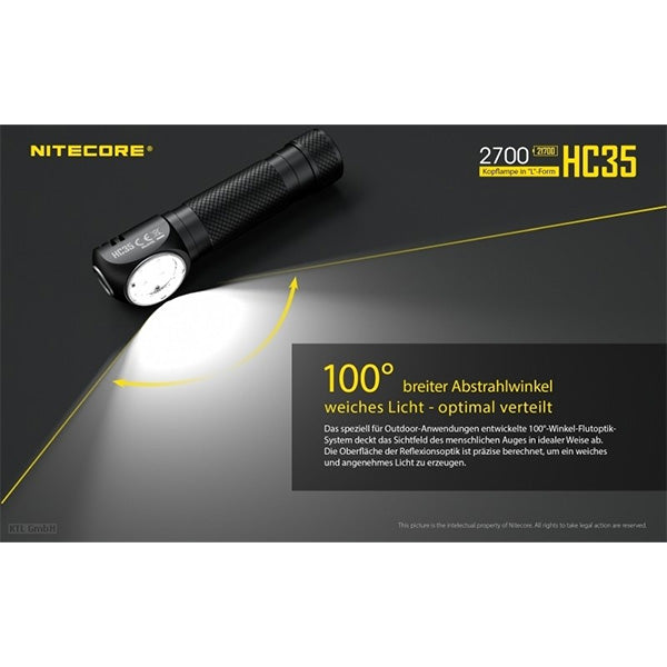 NITECORE LED-STIRNLAMPE HC35 - 2'700 Lumen, inkl. Akku