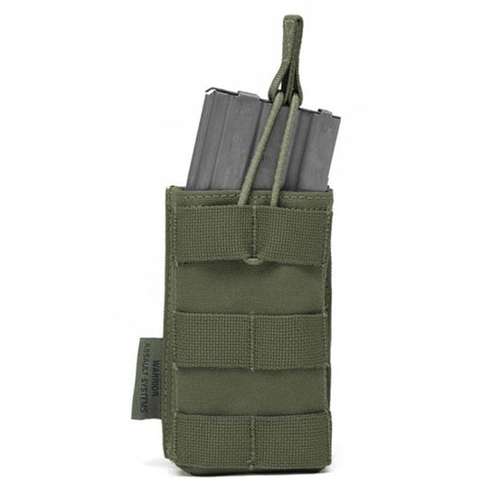 WARRIOR ASSAULT SYSTEMS, Magazintasche Single MOLLE Open M4 5.56 Mag / Bungee Retention 1 Mag, OD green