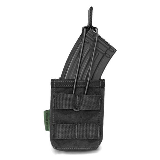 WARRIOR ASSAULT SYSTEMS, Single MOLLE Open AK 7.62mm Mag / Bungee Retention- 1 Mag, black