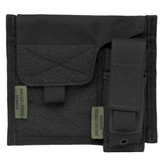 WARRIOR ASSAULT SYSTEMS, Large Admin Panel with MOLLE Pistol / Torch Pouch, black