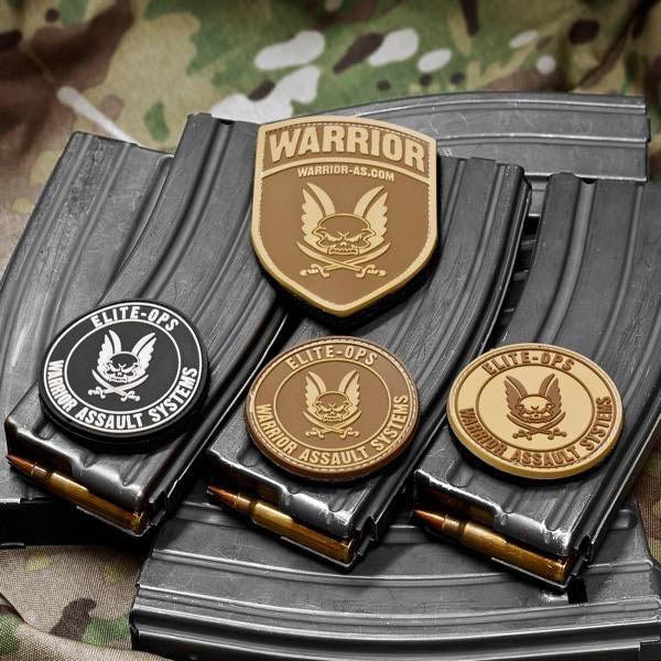 WARRIOR ASSAULT SYSTEMS, Morale Patches RUBBER LOGO SHIELD, black