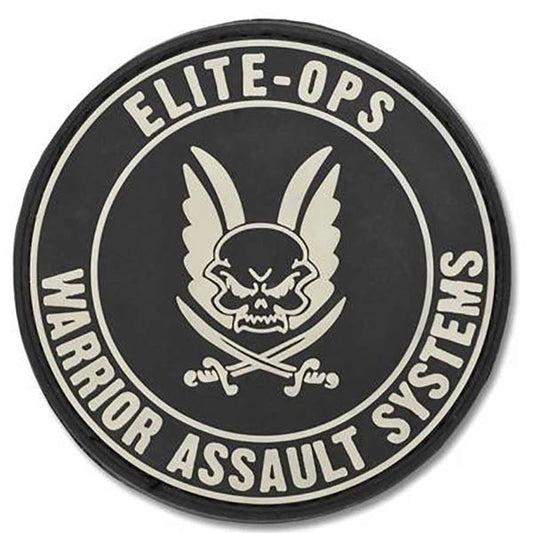 WARRIOR ASSAULT SYSTEMS, Morale Patches ROUND RUBBER LOGO SHIELD, black