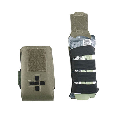 WARRIOR ASSAULT SYSTEMS, Laser Cut Small Horizontal Individual First Aid Kit, ranger green