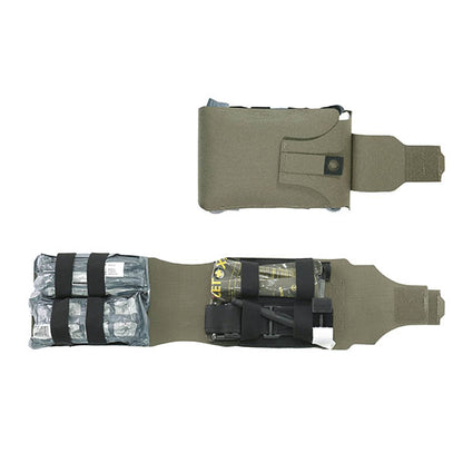 WARRIOR ASSAULT SYSTEMS, Laser Cut Large Horizontal Individual First Aid Kit, ranger green