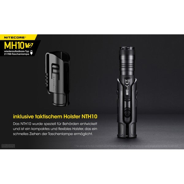 NITECORE, LED-Taschenlampe MH10 V2, 1'200 Lumen, inkl. USB-C Ladekabel & Akku