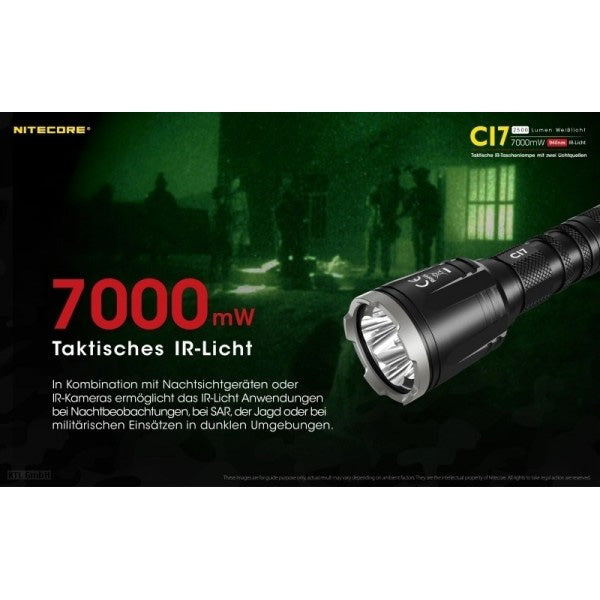 NITECORE, taktische LED-Taschenlampe CI7, 2'500 Lumen, inkl. Akku