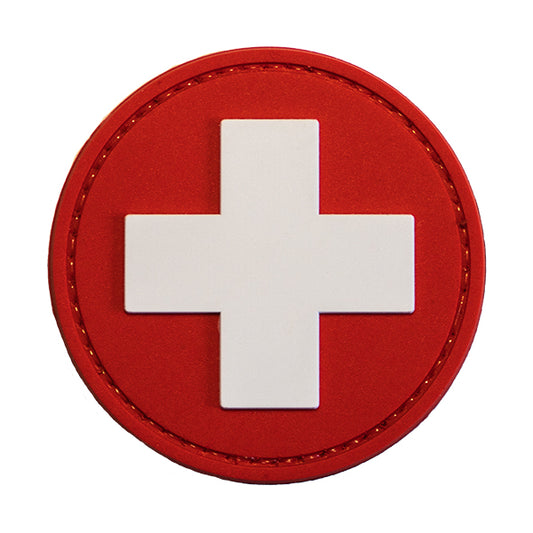 Morale Patch / Klett-Patch - SWISS FLAG ROUND LARGE, red