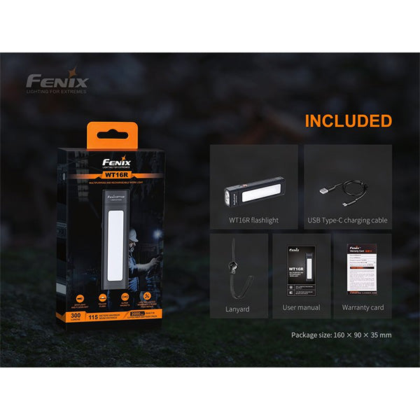 FENIX, multifunktionale LED-Taschenlampe WT16R, 300 Lumen, inkl. Akku