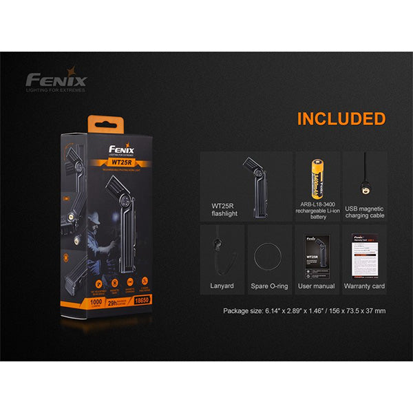 FENIX, multifunktionale LED-Taschenlampe WT25R, 1'000 Lumen, inkl. Akku