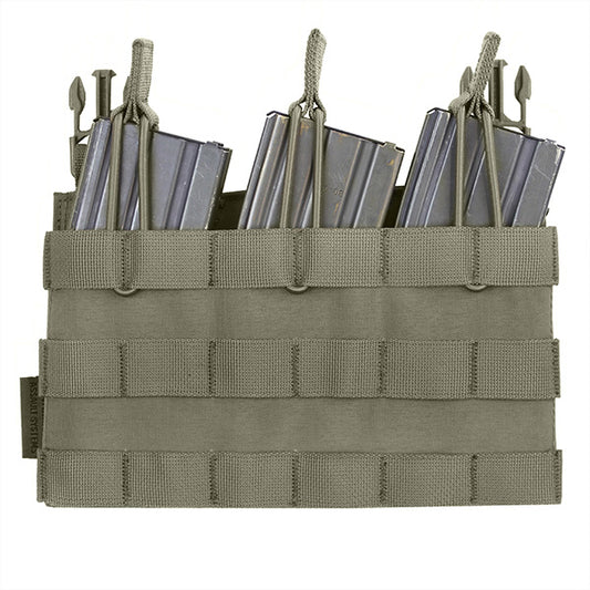 WARRIOR ASSAULT SYSTEMS, Magazintasche TRIPLE MOLLE OPEN POUCH, Bungee Retention-3 Mag, OD green