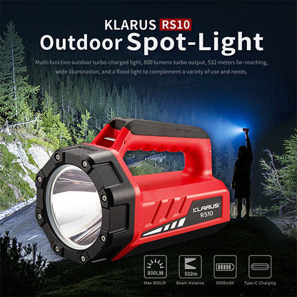 KLARUS, LED Taschenlampe RS10 Spot-Light, 800 Lumen (inkl. Akku)