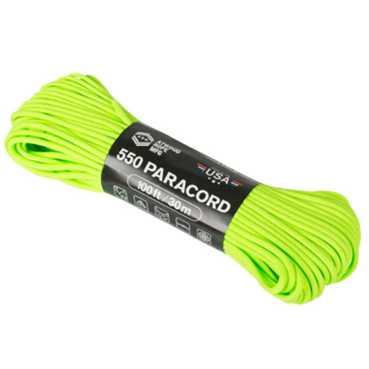 Paracord 550 PARACORD, 100ft/30m, neon green