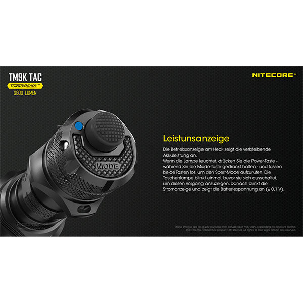 NITECORE, taktische LED-Taschenlampe TM9K-TAC, 9'800 Lumen, inkl. Akku