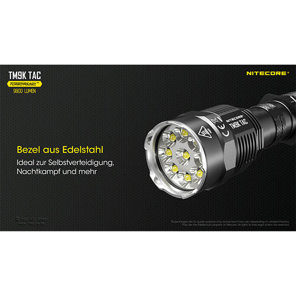 NITECORE, taktische LED-Taschenlampe TM9K-TAC, 9'800 Lumen, inkl. Akku