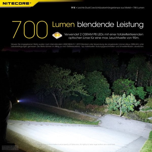 NITECORE LED-TASCHENLAMPE TIP SE, 700 Lumen (inkl. Akku), black