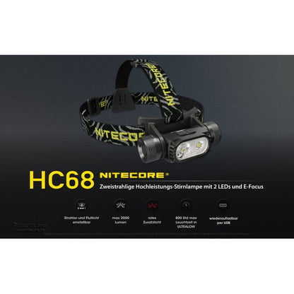 NITECORE LED-STIRNLAMPE HC68 - 2'000 Lumen (inkl. Akku)