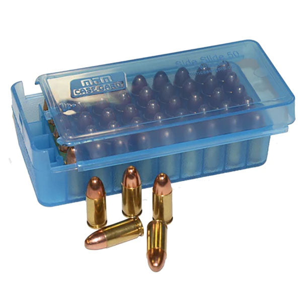 MTM CASE-GARD, Patronenbox MTM P50-9M-24, clear blue (50x9mm Para)