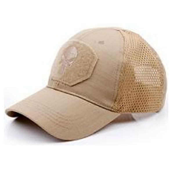 CHARLIE MIKE, Baseball-Kappe TAC BASE CAP MESH PUNISHER, Ripstop, Velcro, coyote One size