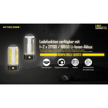 NITECORE LED-CAMPINGLAMPE LR60 - 280 Lumen (ohne Akkus)