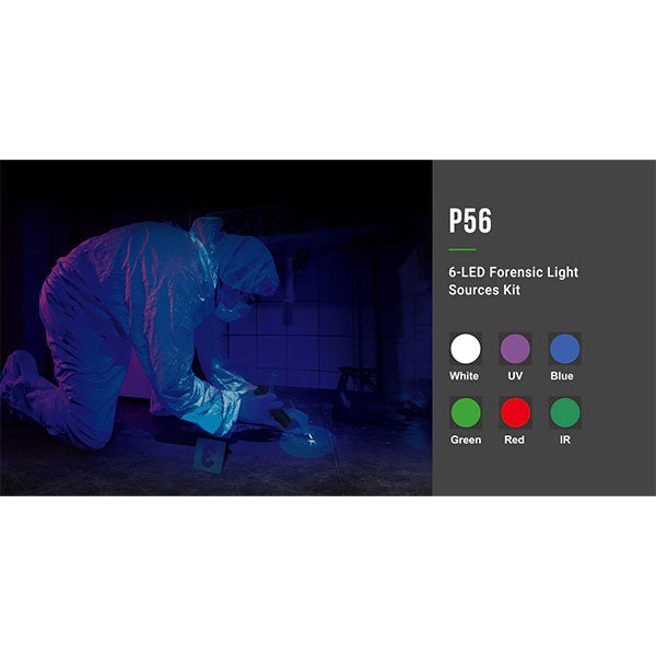 NEXTORCH Forensik-LED-Taschenlampe P56, 300 Lumen + UV, IR, blau, grün, rot (inkl. Akku)