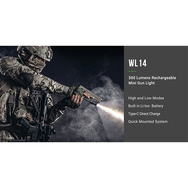 NEXTORCH Waffenlampe WL14, 500 Lumen (inkl. Akku)