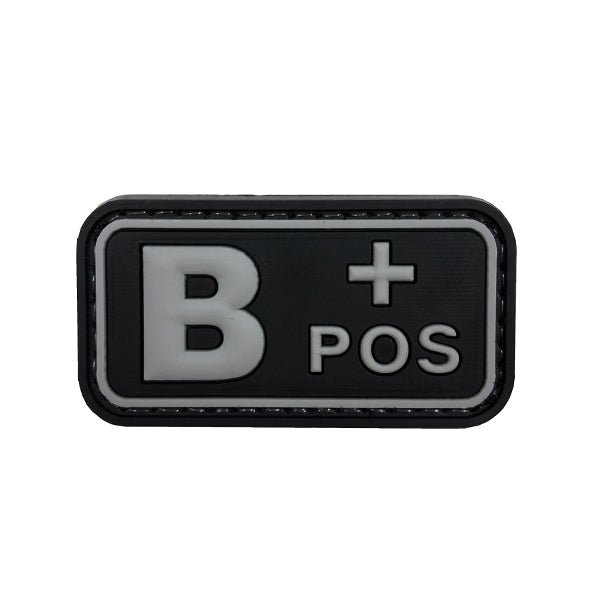 CHARLIE MIKE, Morale Patch BLUTGRUPPE B+ POS, black/grey