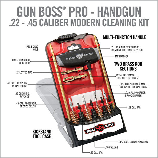 REAL AVID, Reinigungsset GUN BOSS PRO - Handgun Cleaning Kit