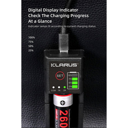 KLARUS, Akku-Ladegerät K1-PRO mit USB-Anschluss