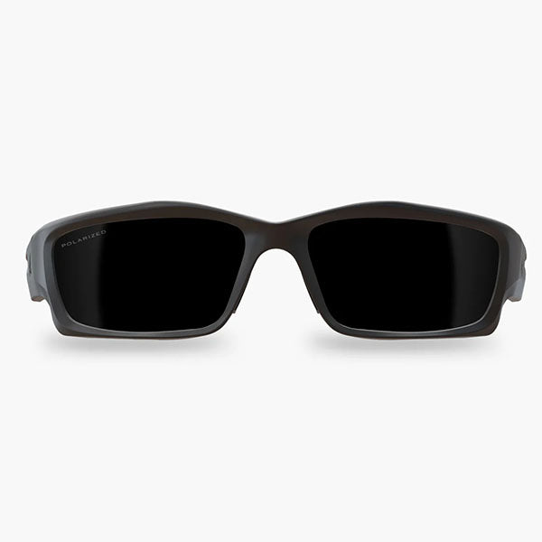 EDGE Sonnenbrille BLADE RUNNER, Soft Touch Matte Black Frame, Polarized Smoke Vapor Shield Lens (TSBR716VS)