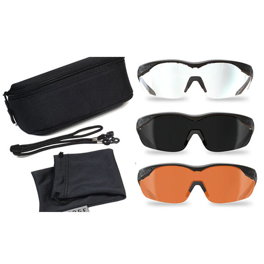 EDGE Sonnenbrille OVERLORD, 3 Lens Kit Soft Touch Matte Black Frame (HO3K-1)