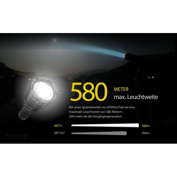 NITECORE, taktische LED-Taschenlampe SRT7i, 3'000 Lumen, inkl. Akku