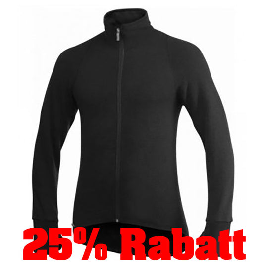 25% Rabatt: WOOLPOWER, Full-Zip Jacket 400 unisex, black, Grösse XL
