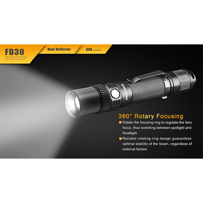 FENIX LED Taschenlampe, FD30 - 900 Lumen OHNE Akku